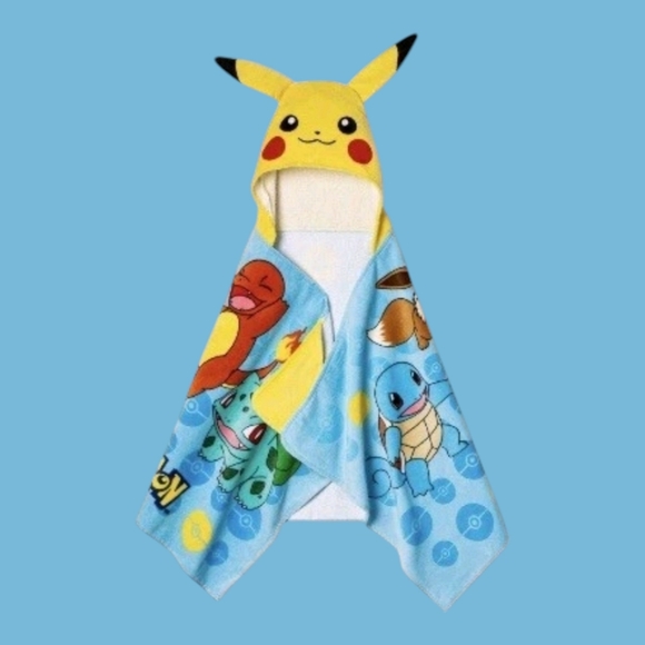 Pokemon Pikachu Hooded Towel with Assorted Chracters - Picture 1 of 16